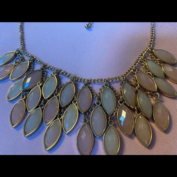 Gold, and Pink Statement Necklace - Picture 2 of 5